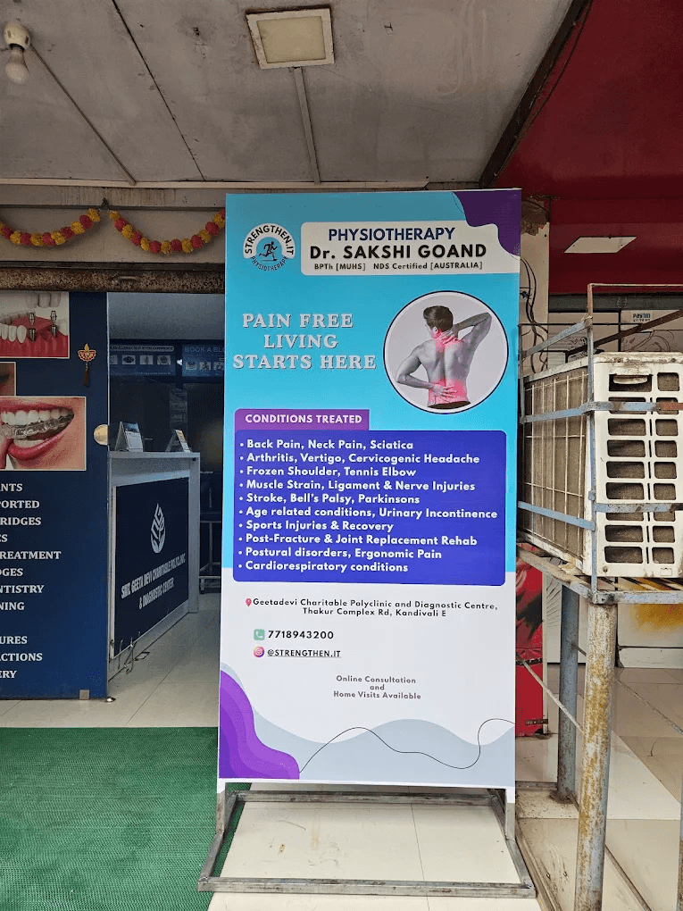 Strengthen.It Physiotherapy Clinic signboard displaying services